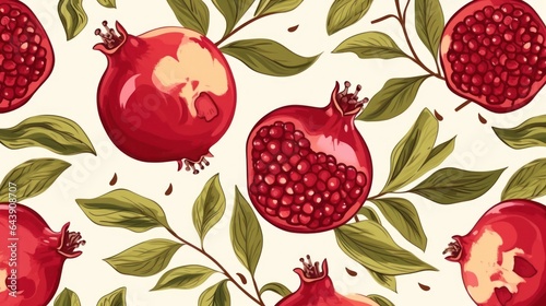 Pomegranate illustrated background
