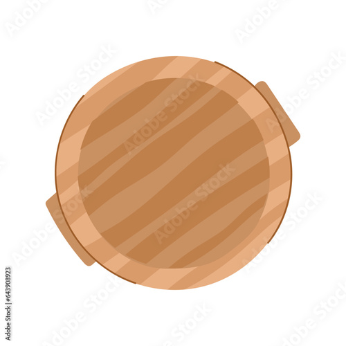 food wooden pizza board cartoon. kitchen table, round tray, texture brown food wooden pizza board sign. isolated symbol vector illustration