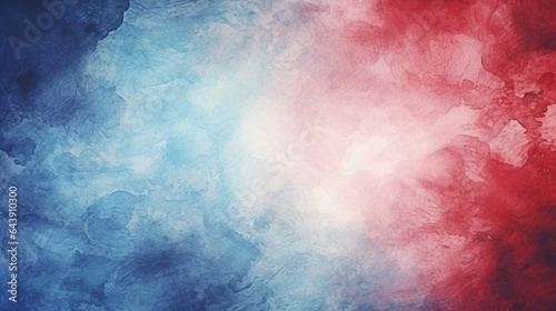 Red and blue watercolor grunge abstract background, watercolor paint background, Generative AI