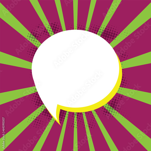 Speech Bubble in Pop art style. Retro vector illustration icon with pop bubble on yellow background