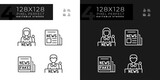 Pixel perfect dark and light icons set of journalism, editable thin line illustration.