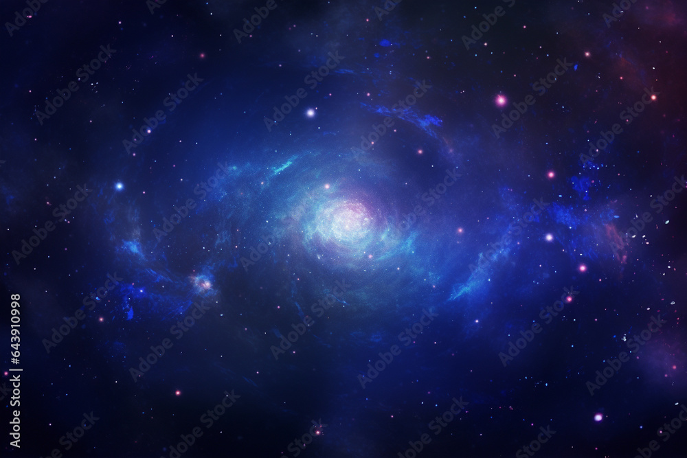 Naklejka premium A galaxy with stars, beautiful blue image of space background, space background, Generative AI