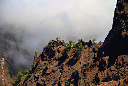 Auf dem Weg zum Roque de los Muchachos mit Blick in die Caldera.
