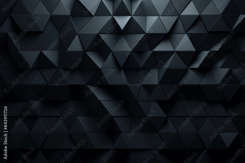 A black geometric background with triangle pattern, luxury background, Wallpaper, Generative AI