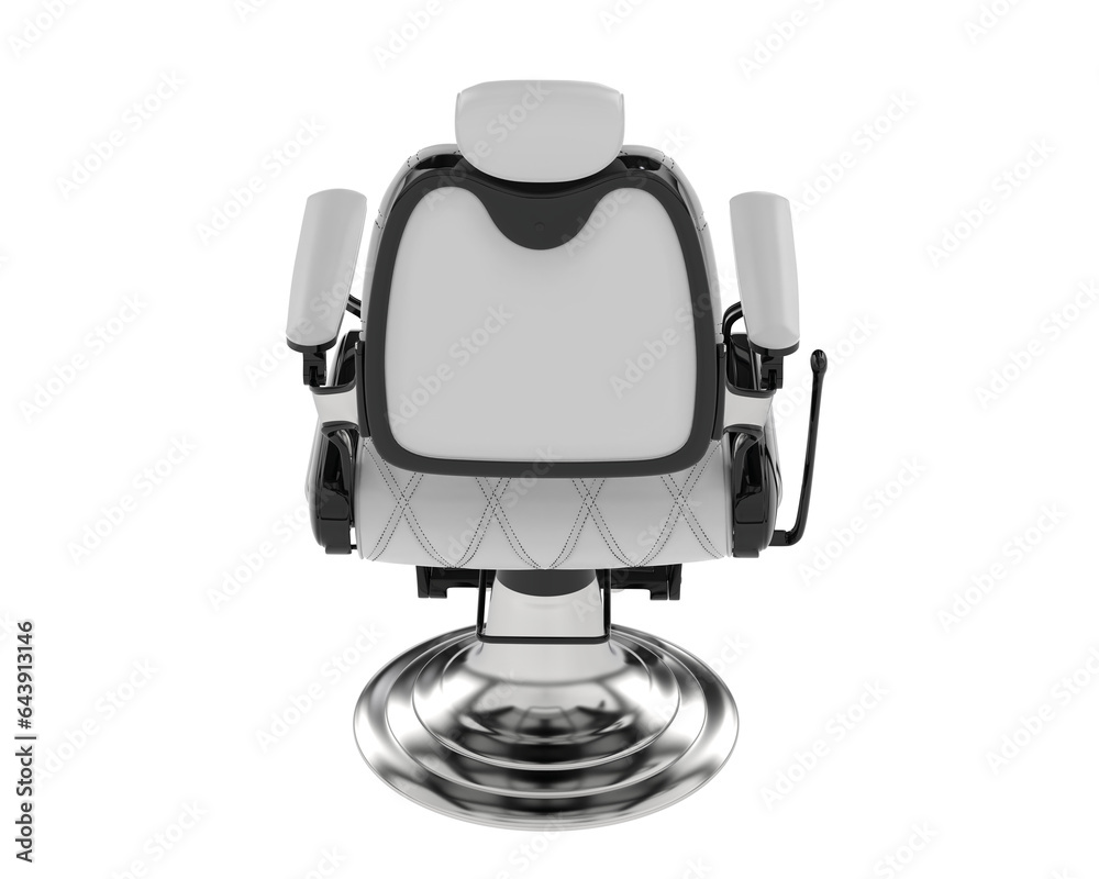 Barbershop chair isolated on transparent background. 3d rendering - illustration