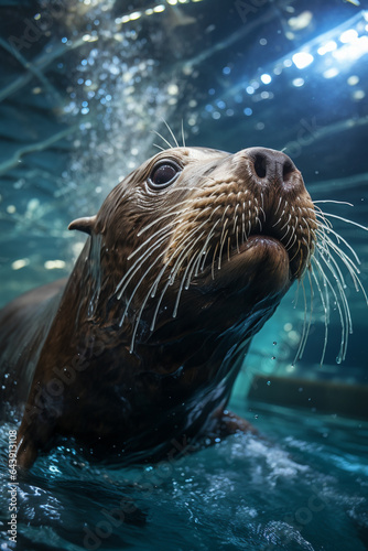sea lion on rock HD 8K wallpaper Stock Photographic Image