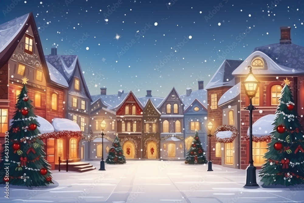 City decorate with Christmas festival theme. Generative AI City decorate with Christmas festival theme. Generative AI