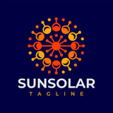 Modern abstract sun solar panel circle logo design