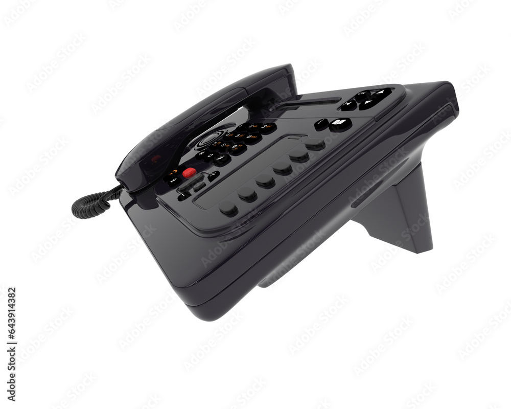 Cord phone isolated on transparent background. 3d rendering - illustration Cord phone isolated on transparent background. 3d rendering - illustration