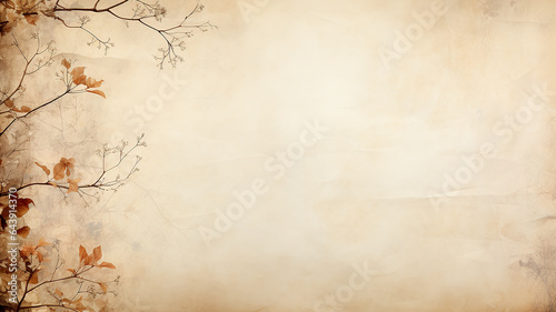 soft pastel color beige background parchment with a thin barely noticeable floral ornament, wallpaper copy space, vintage design