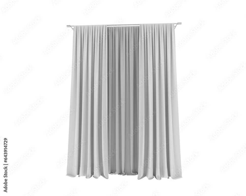 Curtains isolated on transparent background. 3d rendering - illustration Curtains isolated on transparent background. 3d rendering - illustration
