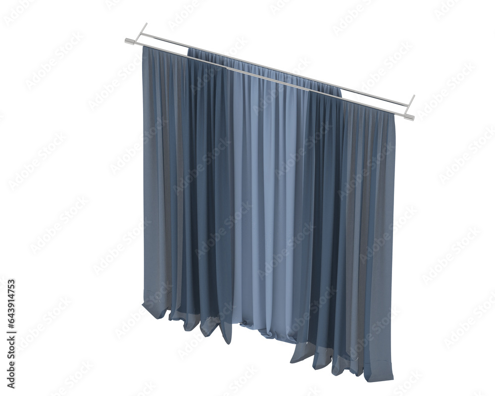 Curtains isolated on transparent background. 3d rendering - illustration