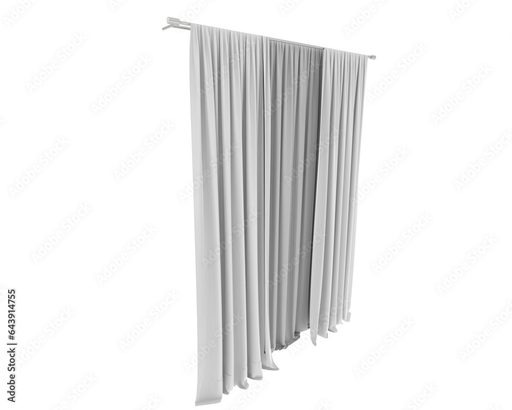 Curtains isolated on transparent background. 3d rendering - illustration