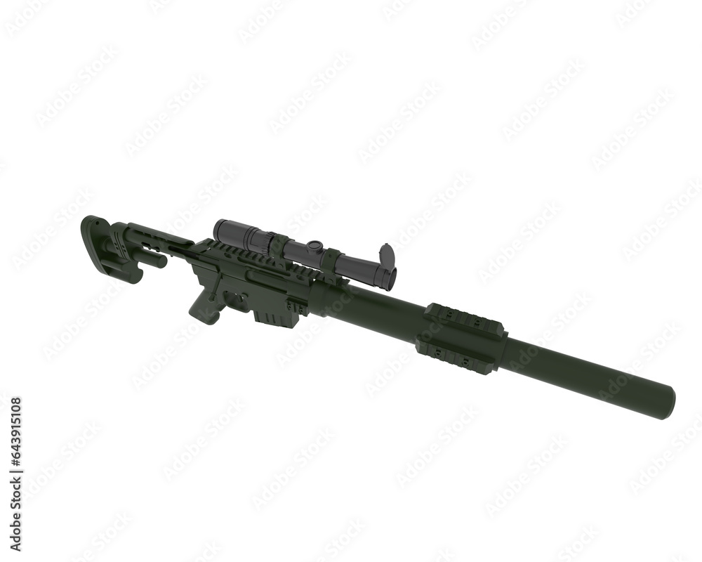 Machine gun isolated on transparent background. 3d rendering - illustration