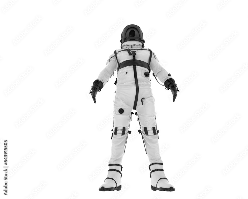 Space suit isolated on transparent background. 3d rendering - illustration
