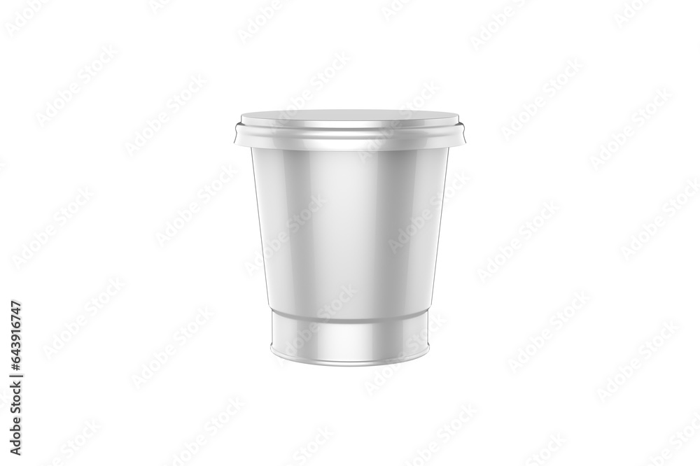 Glossy Metallic Cup Mockup Isolated On White Background. 3d illustration