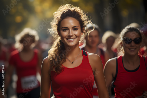 portrait of a woman running in a Marathon