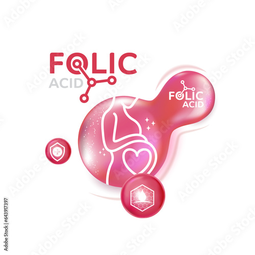 Folic acid Health care and Medical Concept Design.
