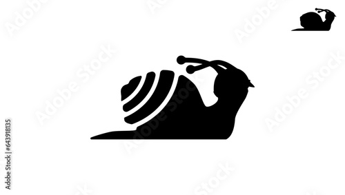 silhouette of a snail biker, a helmet on his head and antennas against the wind showing speed