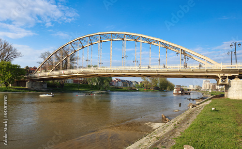 Kossuth Bridge over Moson - Danube river in Gyor, Hungary