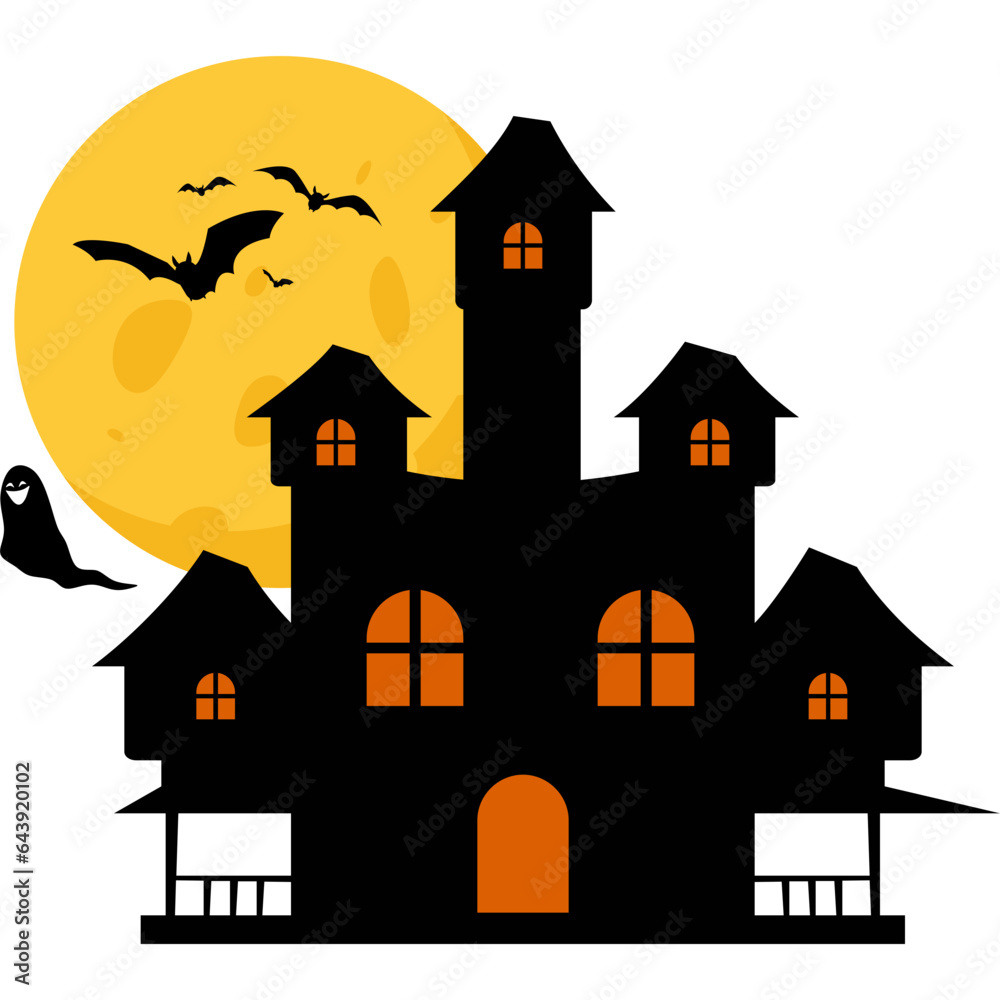 Halloween Haunted Castle Illustration