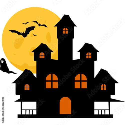 Halloween Haunted Castle Illustration © Nursayanti-images