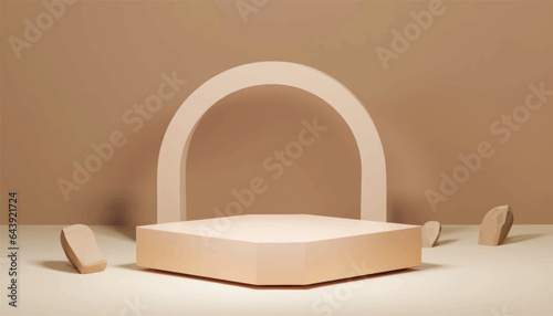 Graphics Minimal modern product display on beige background in natural earth tones
vector .
