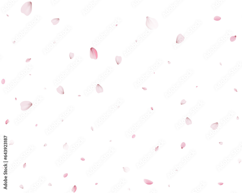 Sakura flying petals, romantic background.