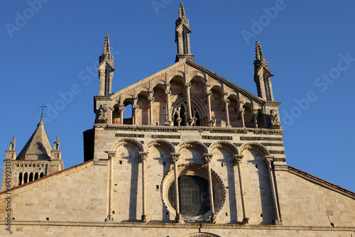 The Cathedral of Saint Cerbonius with Bell tower at the Garibaldi square in Massa Marittima. Italy