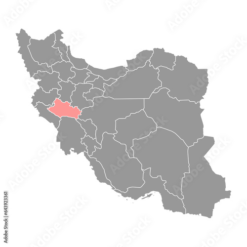 Lorestan province map, administrative division of Iran. Vector illustration. photo