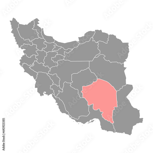Kerman province map  administrative division of Iran. Vector illustration.