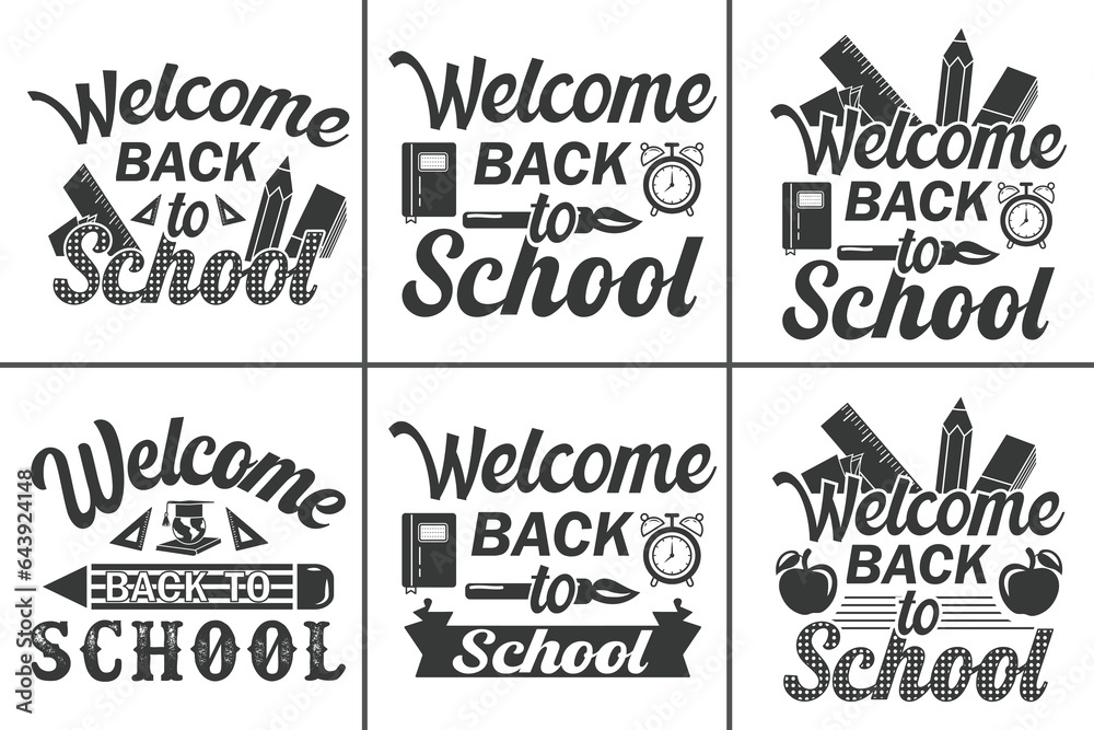 Vector colorful back-to-school t-shirt design