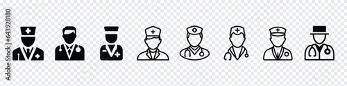 Doctor icon, nurse with Face Mask Vector Line Icons. doctor Icon, nurse icon design template vector isolated illustration, Physician doctor family doctor a provider of patient care flat vector