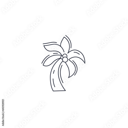 Palm tree line icon. Palm tree thin line icon.