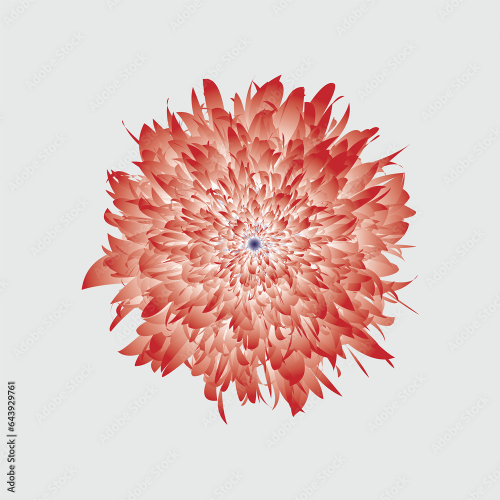 Red and White Vector flower