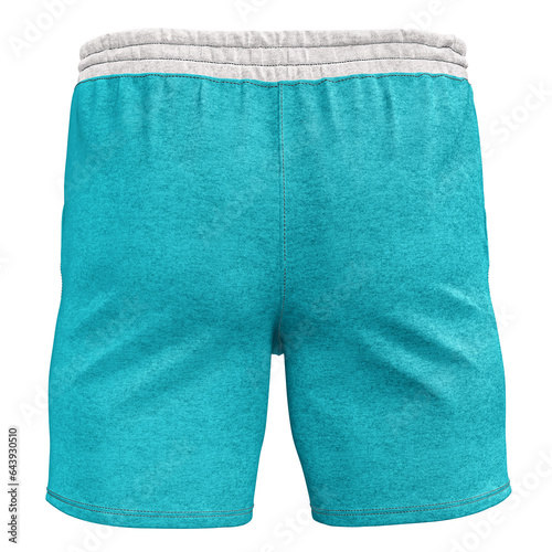 Give a realistic touch to your design with this  Back View Mens Stylish Short Mockup In Angel Blue Color..