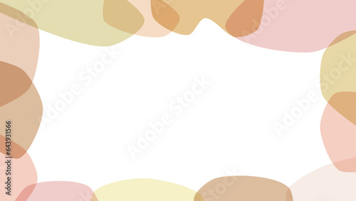 薄いカラーの流体シェイプのフレーム背景イラスト