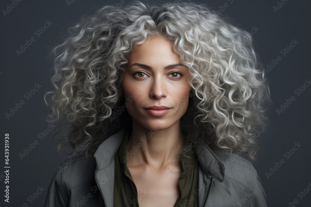 Young woman with curly hair Young woman with curly hair