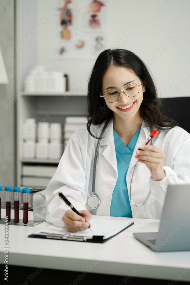 Medical test vaccine research and development concept. Scientist in laboratory study and analyze scientific sample of antibody. Medical test vaccine research and development concept. Scientist in laboratory study and analyze scientific sample of antibody.