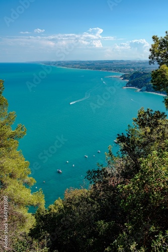 View of the Conero Riviera in the Marche region, Italy