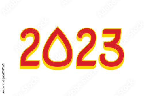 Happy new year 2023 white background in minimal stylevector photo