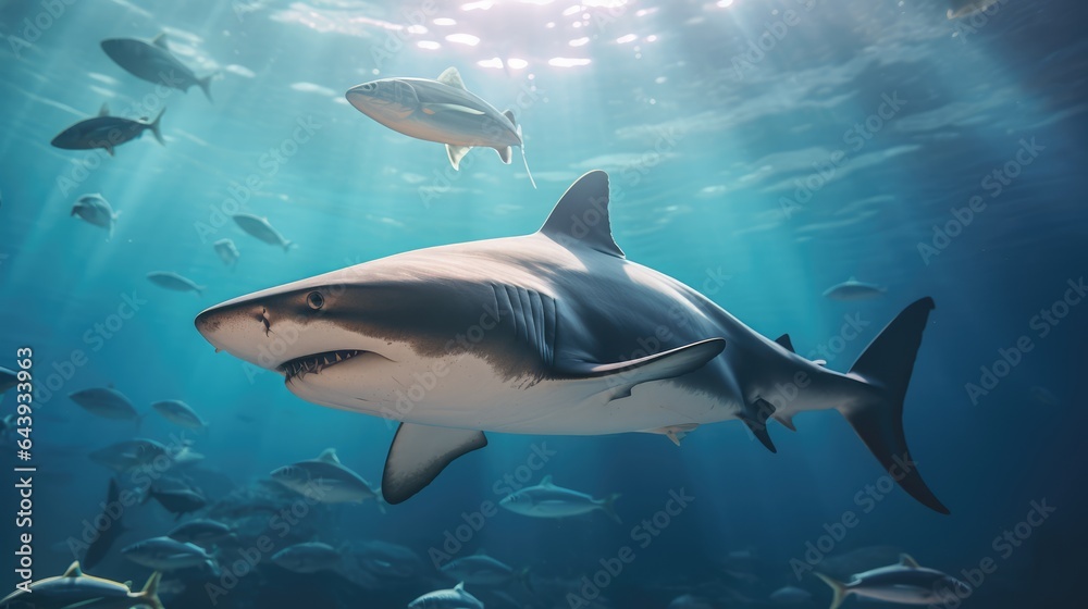 Fototapeta premium Great white shark, AI generated Image