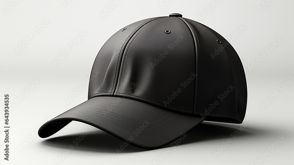 Black baseball cap isolated on white background generative AI Black baseball cap isolated on white background generative AI