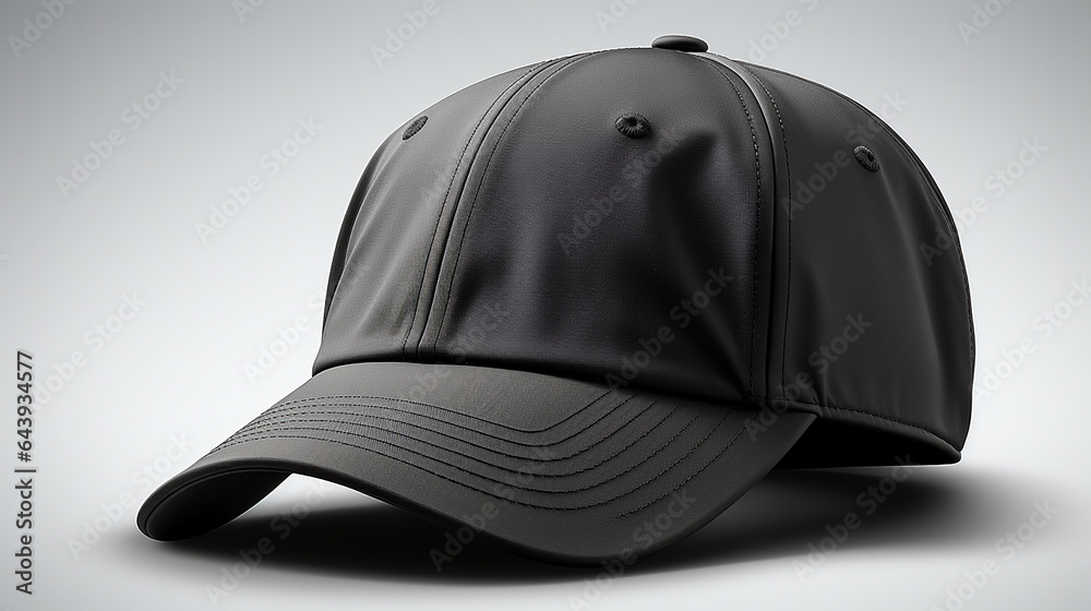Black baseball cap isolated on white background generative AI