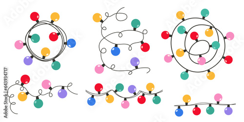 Christmas holiday garland lights set