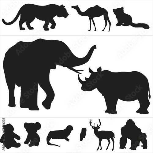 set of animal vector