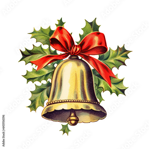 Vintage Christmas bells with transparent background