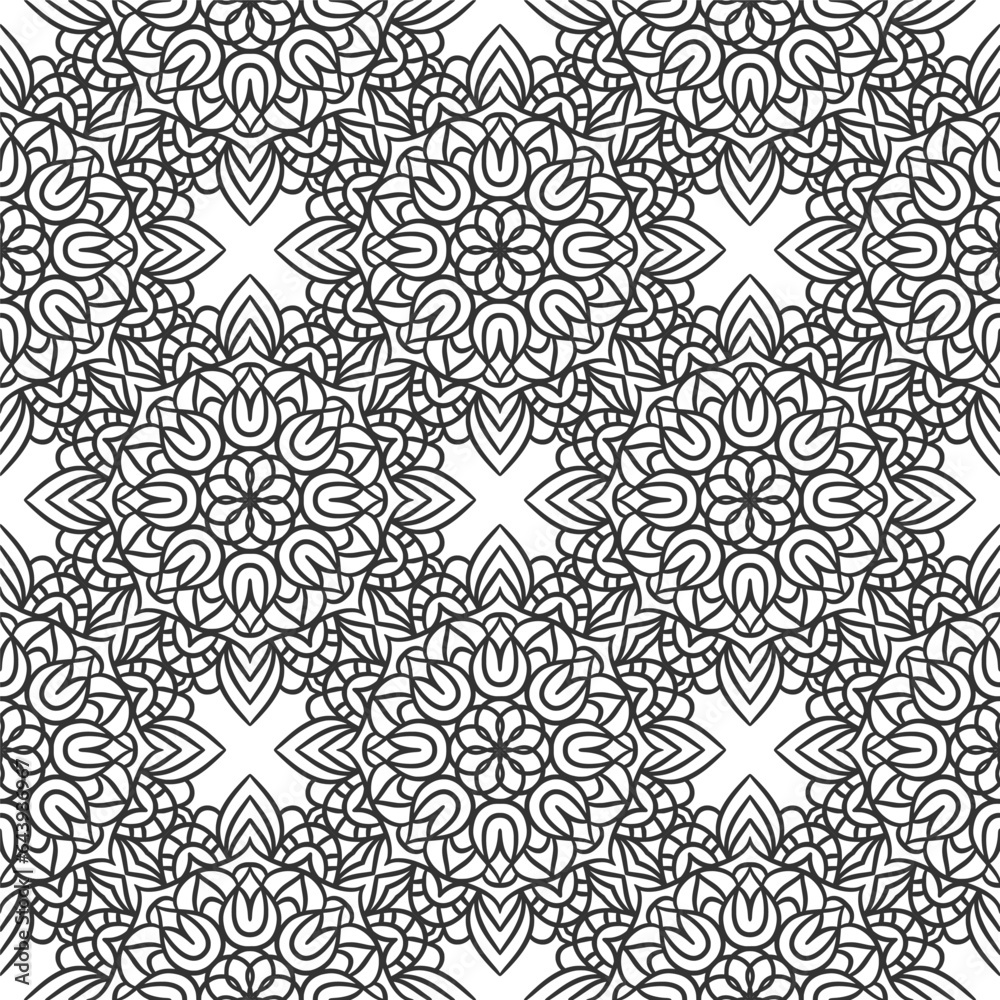 Ethnic Floral Seamless Pattern With Mandalas Ethnic Floral Seamless Pattern With Mandalas