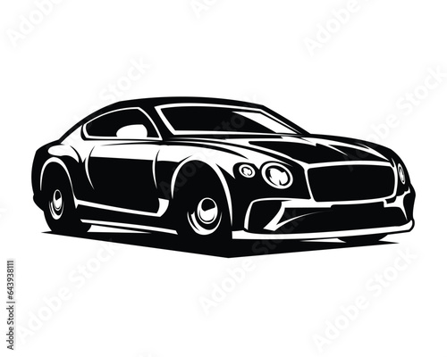 bentley mulsanne car. front view with style  legend car vector design. isolated white background view from side. best for logos  badges  emblems