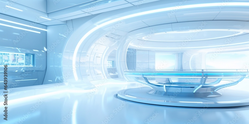 Fototapeta premium futuristic interior white sci fi